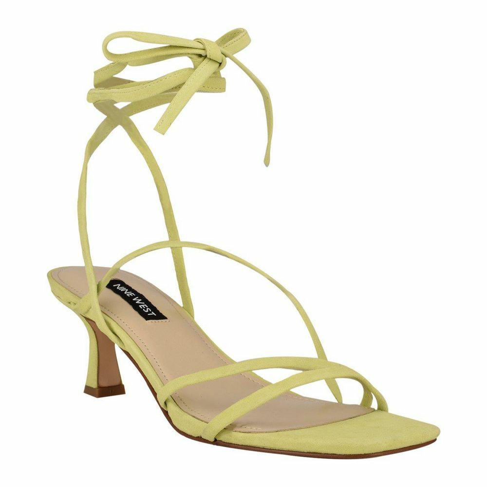 Nine West Agnes Ankle Wrap Heeled Sandals - Yellow - Ireland (LY0942863)